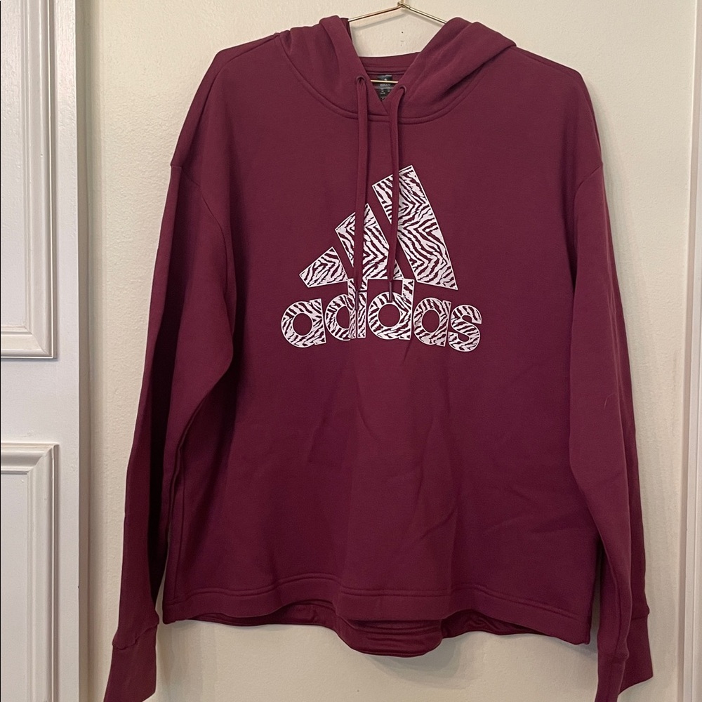 NWT Adidas Burgundy Hoodie with Graphic Logo size 2X